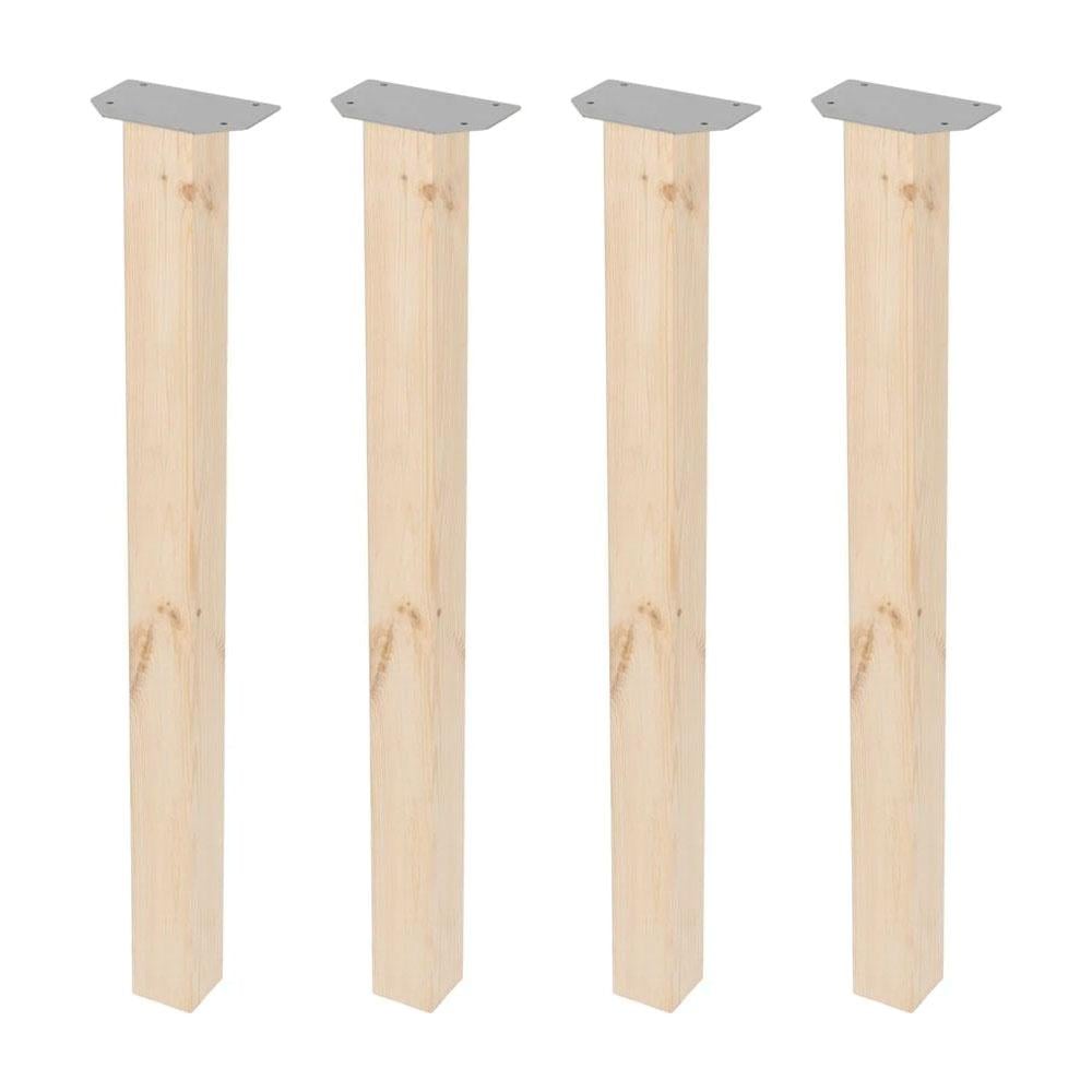 Vierkante massief houten tafelpoten 5×5 cm – 72 cm hoog, set van 4