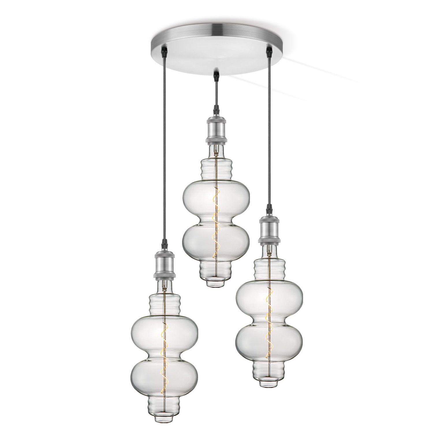 Vintage 3‑Licht Hanglamp “Home Sweet Home” – Stoere elegantie voor elke ruimte