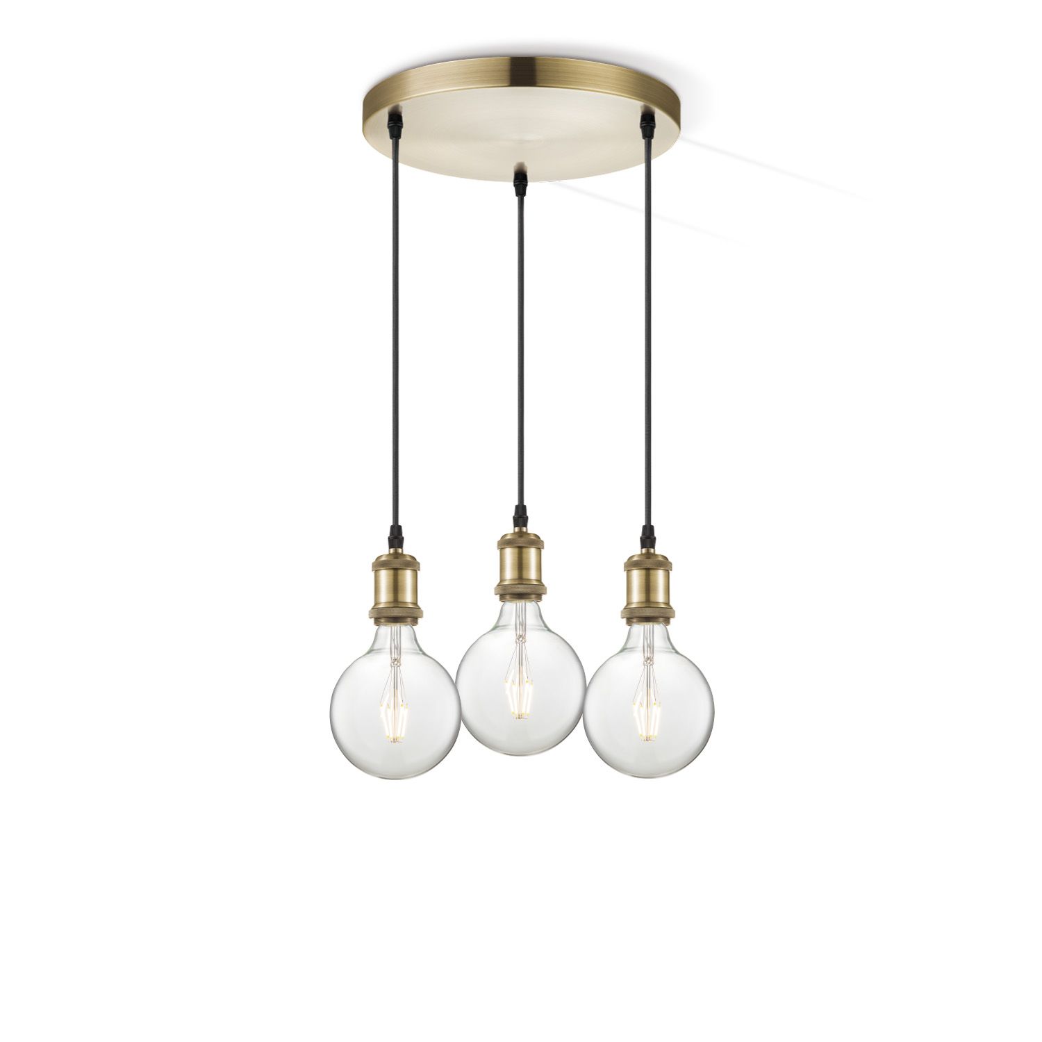 Vintage 3‑licht hanglamp in geborsteld brons – stoere elegantie voor elke ruimte