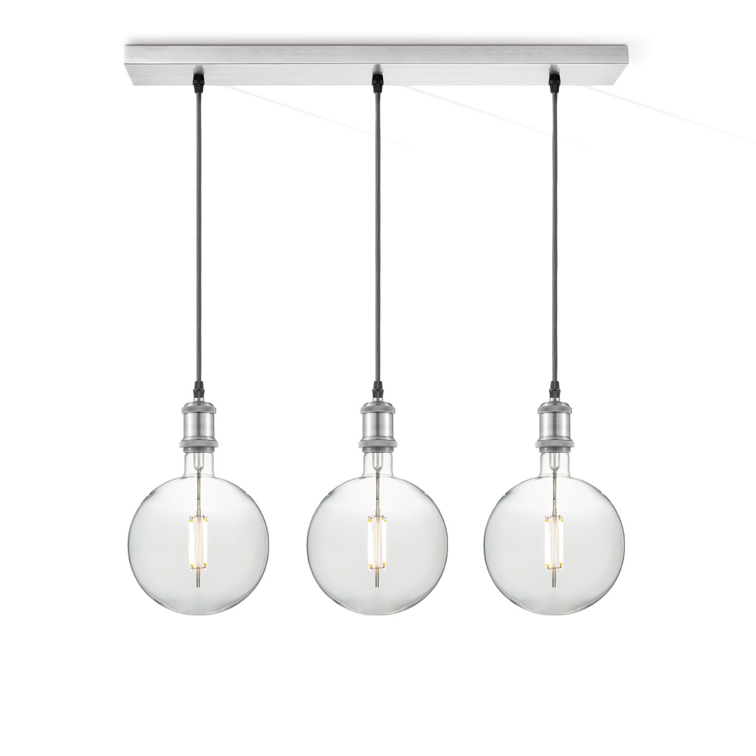 Vintage 3‑Licht Hanglamp met Beam Globe – warm, dimbaar en tijdloos design
