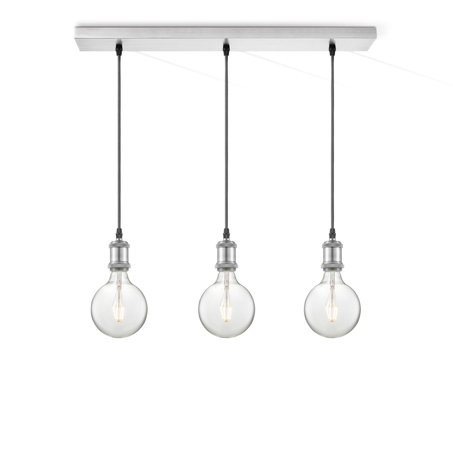 Vintage 3‑Lichts Hanglamp Beam Globe – helder, dimbaar en tijdloos