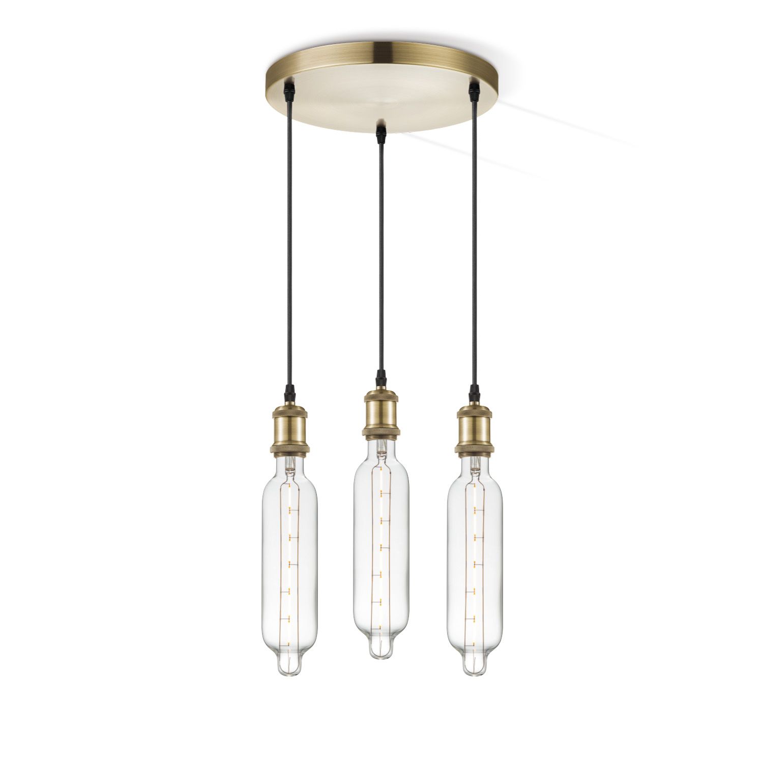 Vintage 3‑Lichts Hanglamp in Brons – Elegante Verlichting voor jouw Interieur