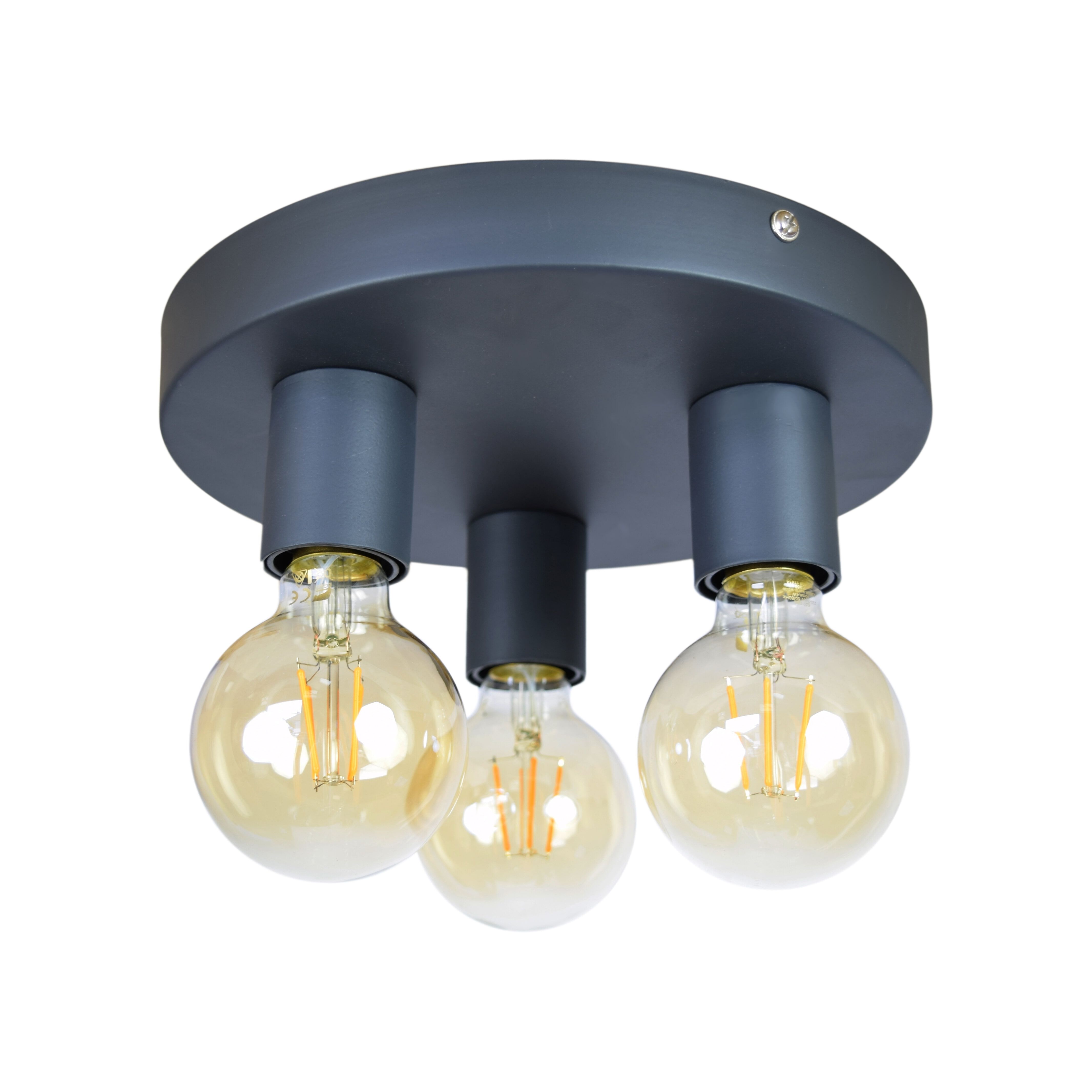 Vintage Black Triple Plafondlamp van Urban Interiors – Tijdloze Elegantie voor Iedere Kamer