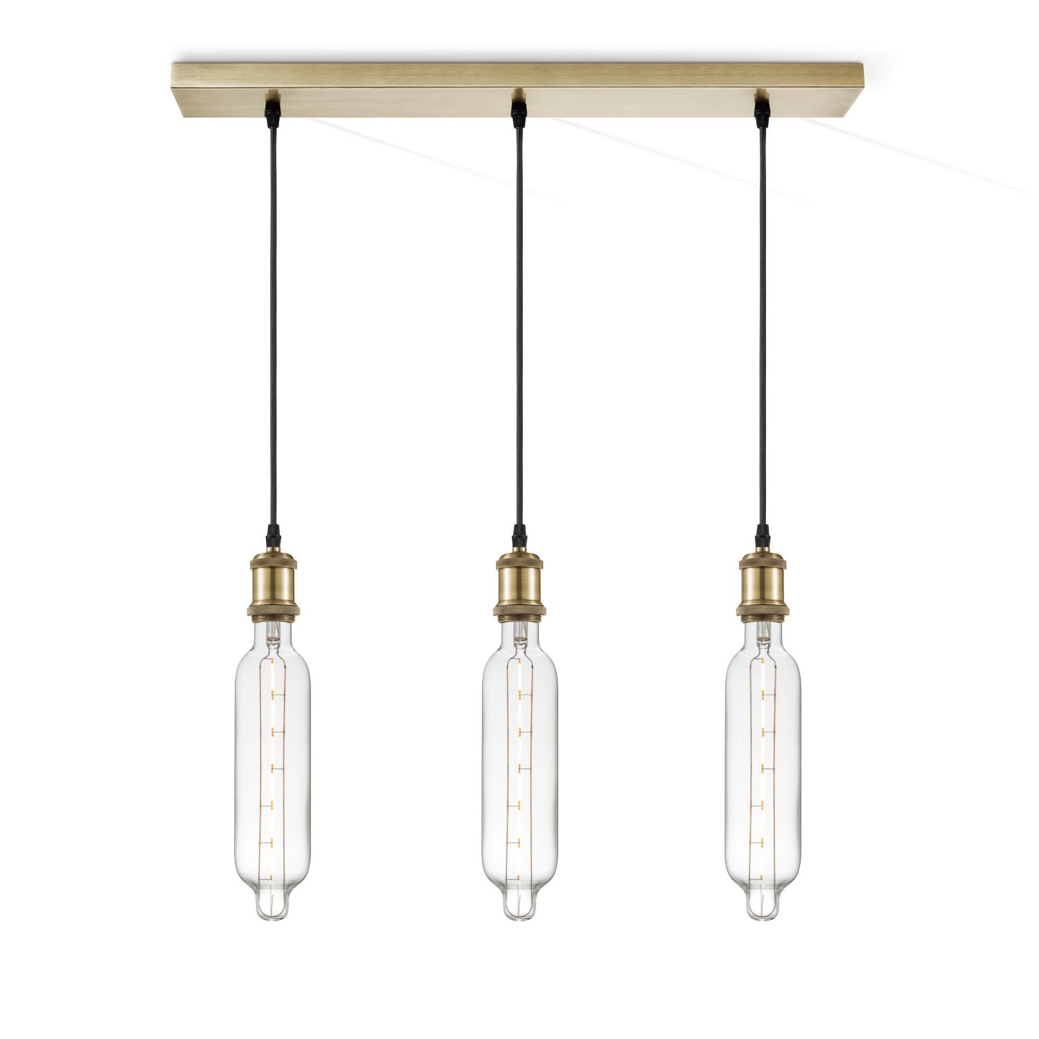 Vintage brons hanglamp met 3 dimbare LED‑lampen – warme sfeer voor elke ruimte
