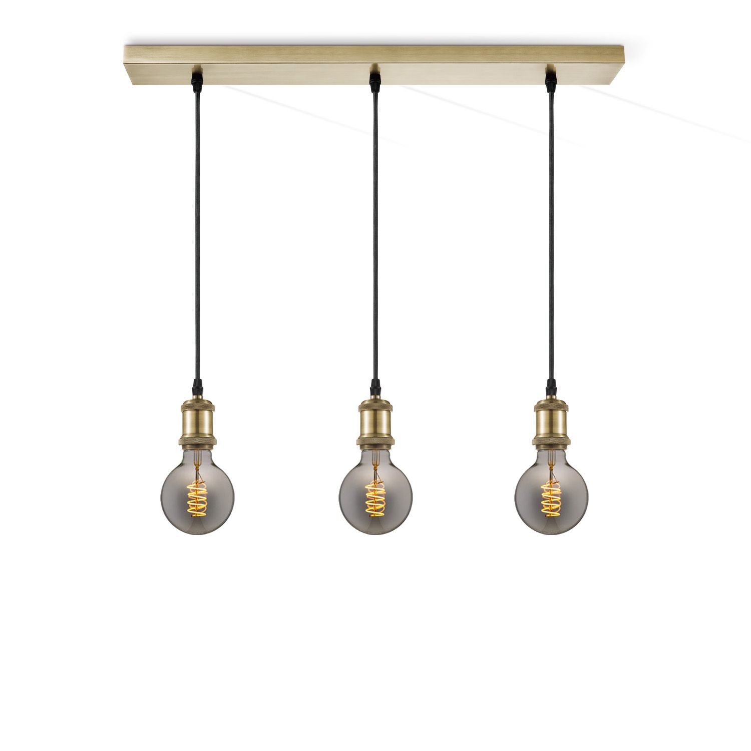Vintage Brons Hanglamp met 3 LED’s – Warm, Dimbaar en Verstelbaar