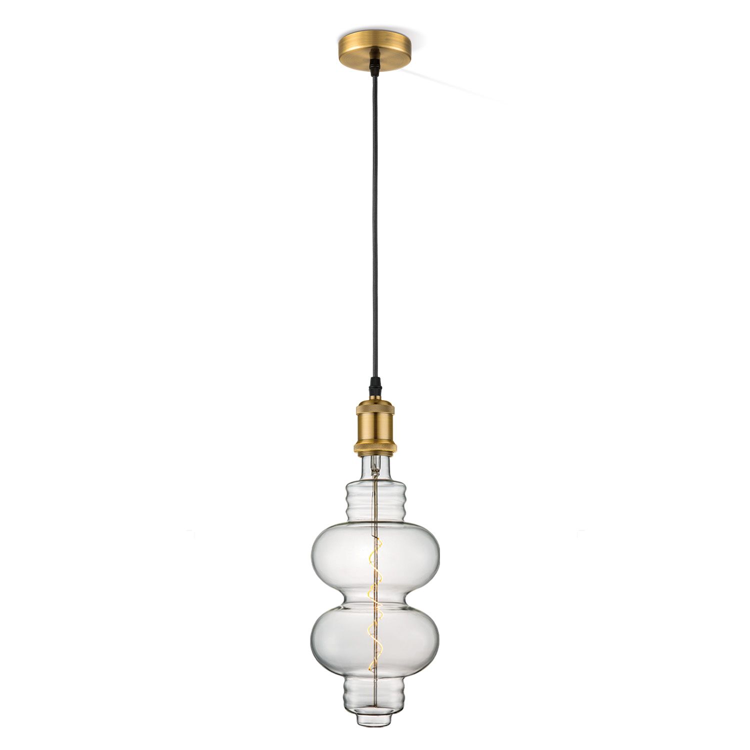 Vintage Diabolo Hanglamp in Brons – Helder Licht voor een Warm Interieur