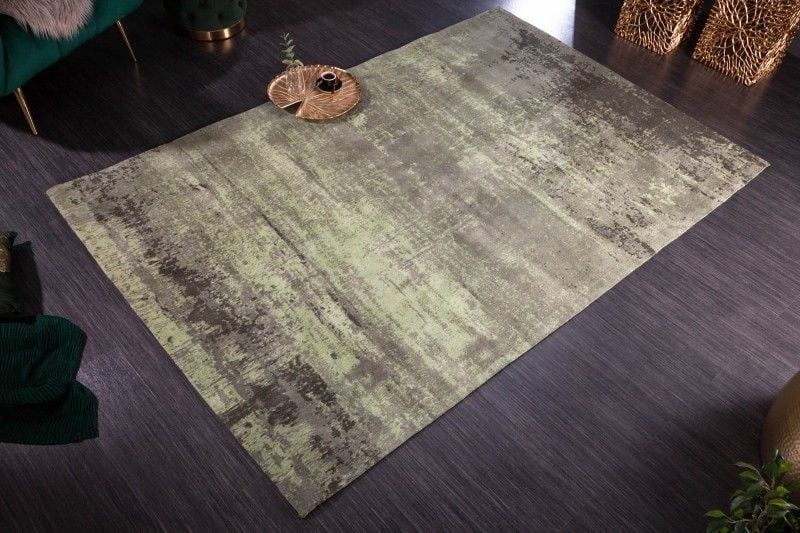 Vintage groene vloerkleed MODERN ART – 240 × 160 cm, een tijdloos statement