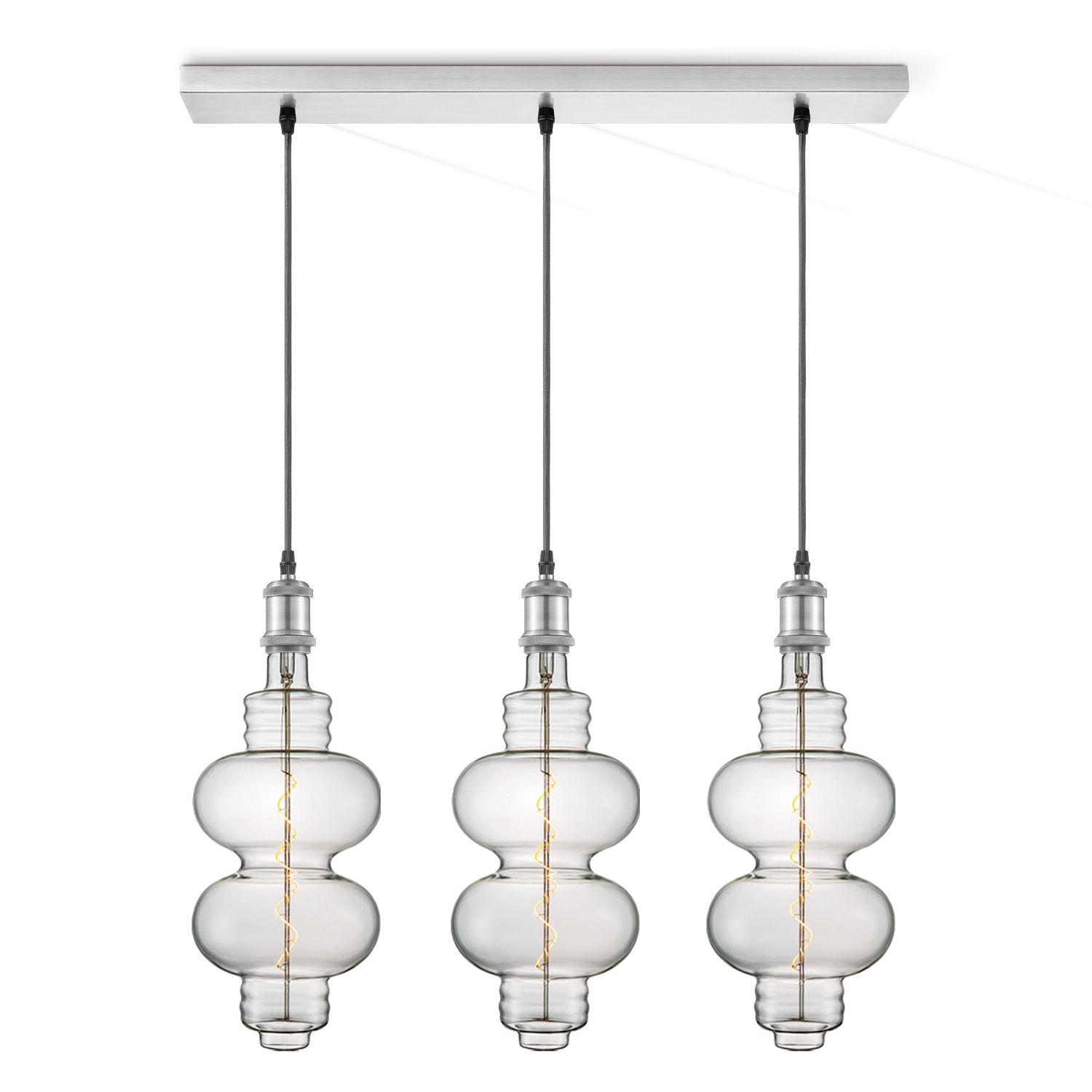 Vintage Hanglamp 3‑Lichts Beam Diabolo – Helder – Home Sweet Home