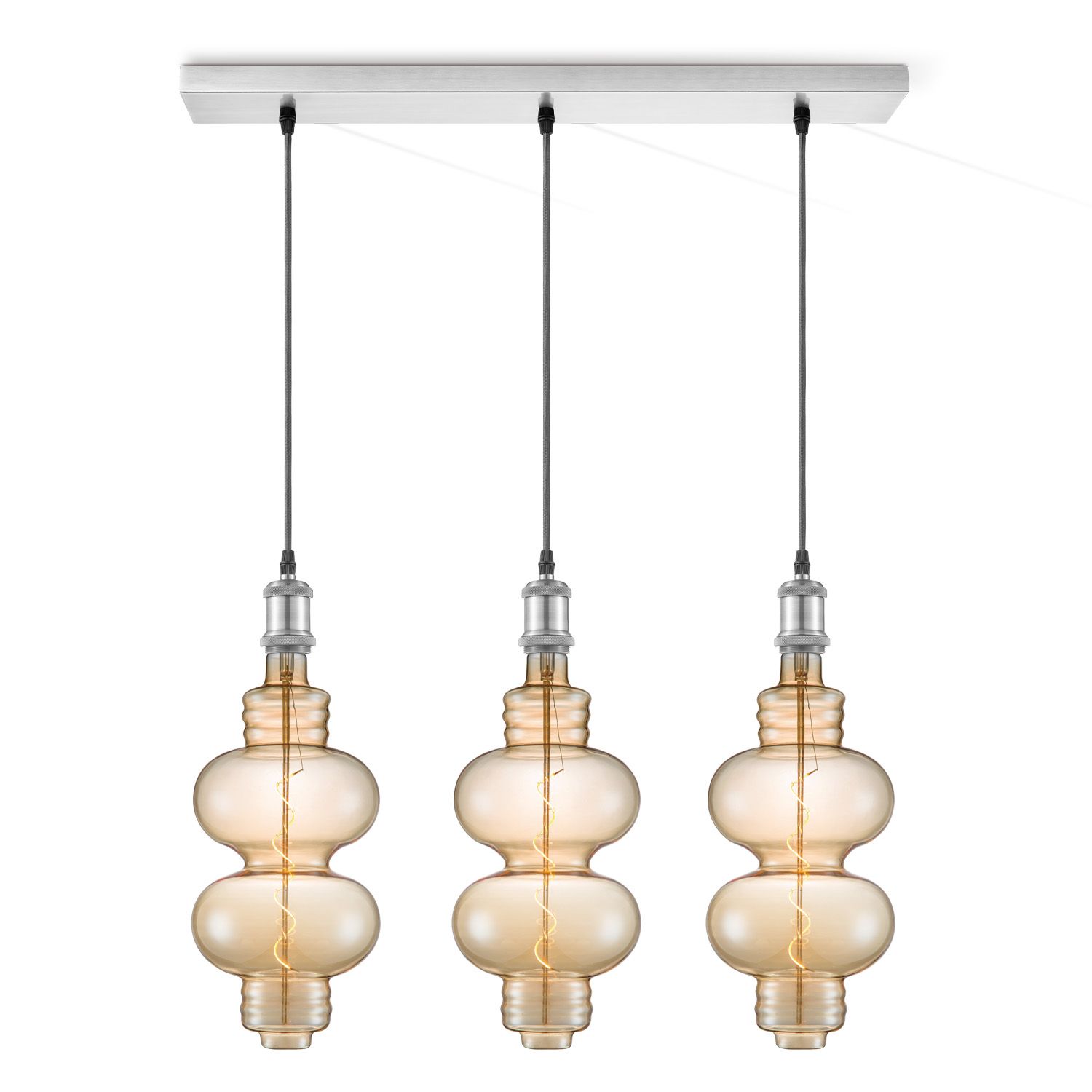 Vintage Hanglamp 3L Beam Diabolo – Warme Amber Glow voor Keuken, Living of Hal