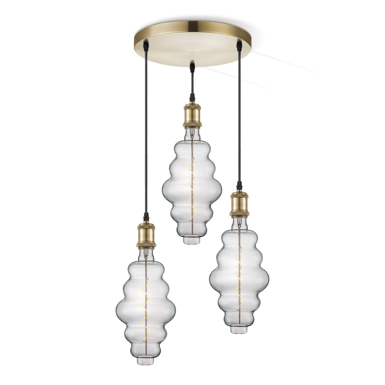 Vintage Hanglamp Home Sweet Home – 3‑Licht Brons Cloud