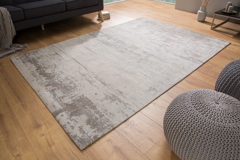 Vintage Katoenen Vloerkleed Modern Art – Beige/Grijs, 240 × 160 cm – Invicta Interior