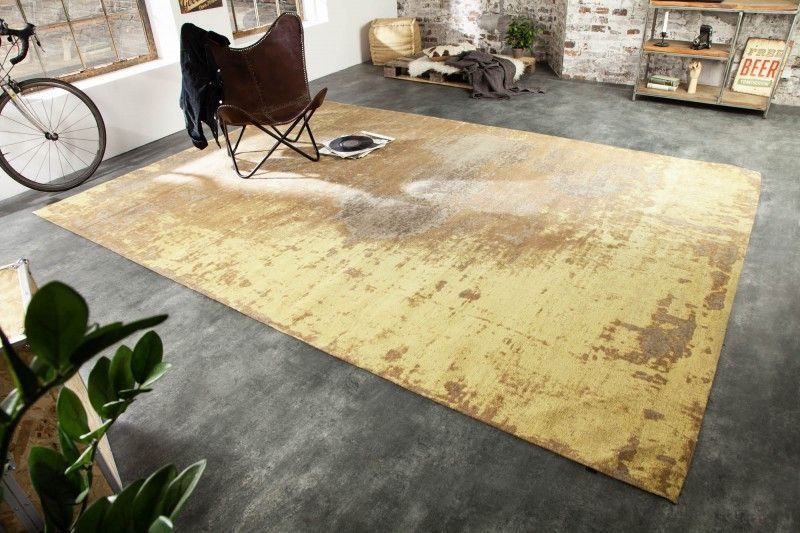 Vintage katoenen vloerkleed Modern Art – Roestbruine XXL (350×240 cm)