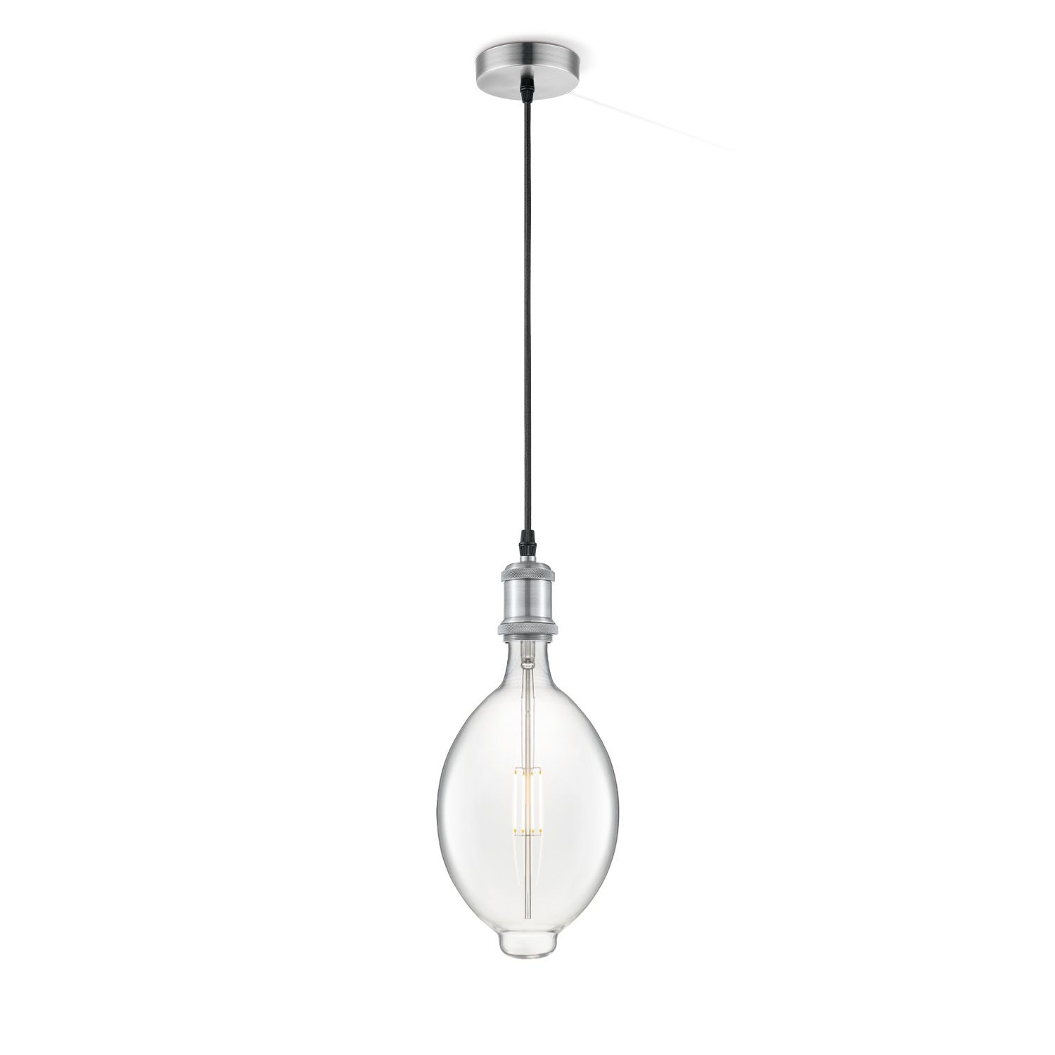 Vintage Ovale Hanglamp in Mat Staal – Urban & Landelijk Design