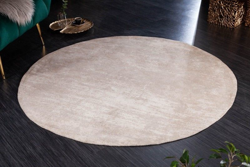Vintage ronde tapijt Modern Art – beige, gewassen & used look van Invicta Interior