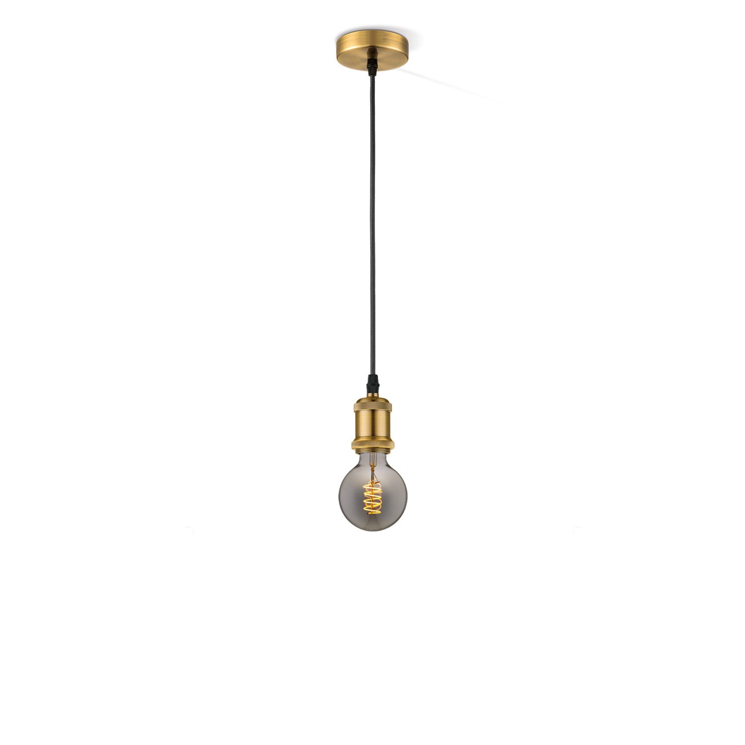Vintage spiraalhanglamp in brons & smoke – Moderne LED ambiance voor elke ruimte