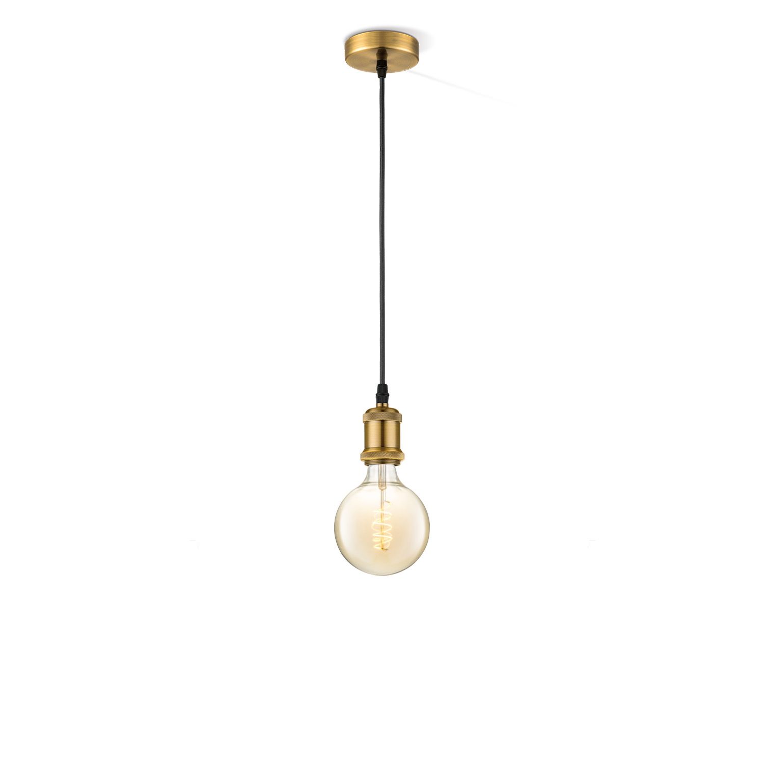 Vintage Spiral Hanglamp G125 – Brons & Amber: Warm Licht met Moderne LED