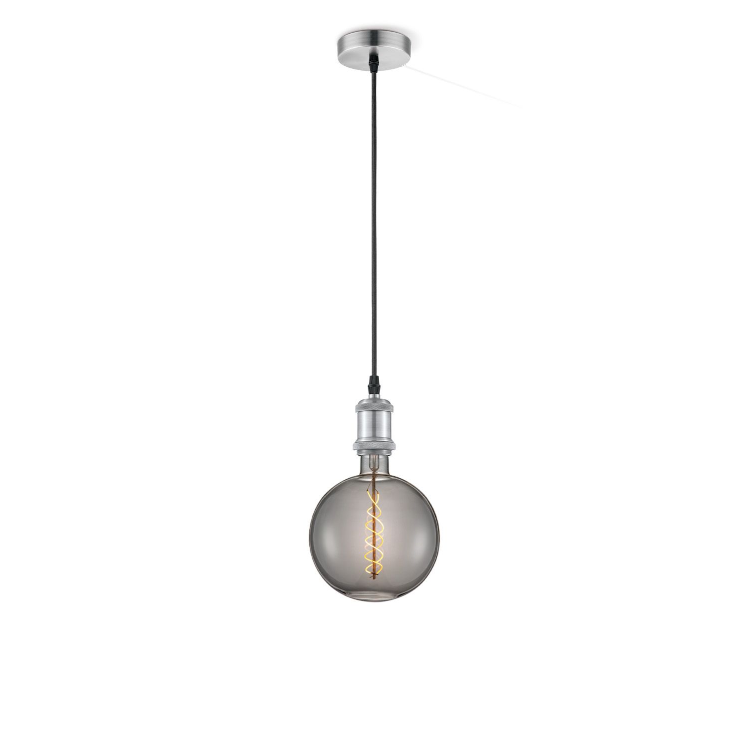 Vintage Spiral Hanglamp G180 – Mat Smoke Staal met Moderne LED‑lichtbron