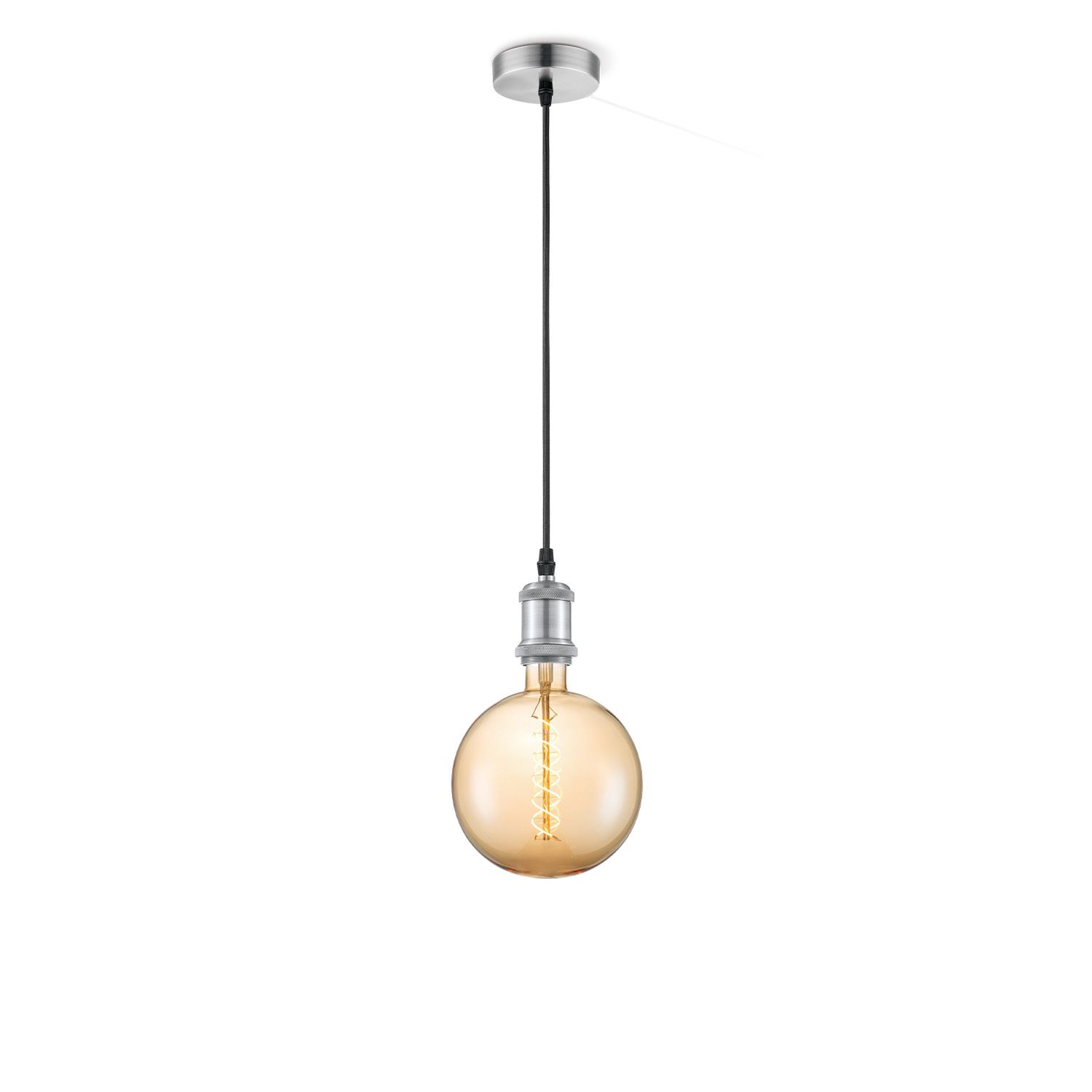 Vintage Spiral Hanglamp G180 – Mat Staal & Amber