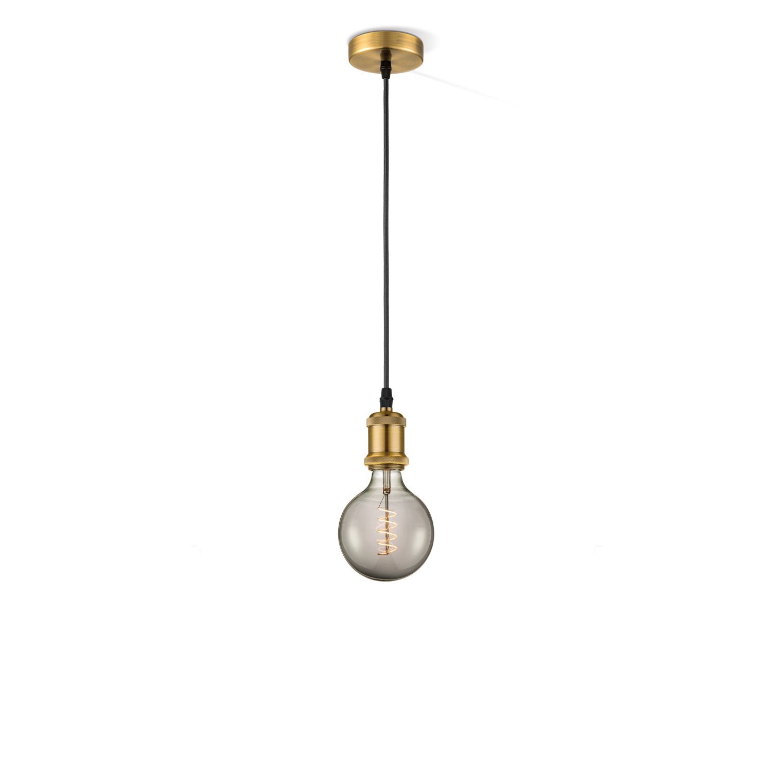 Vintage Spiral Hanglamp in Brons & Smoke – Stijlvolle Verlichting voor Elk Interieur
