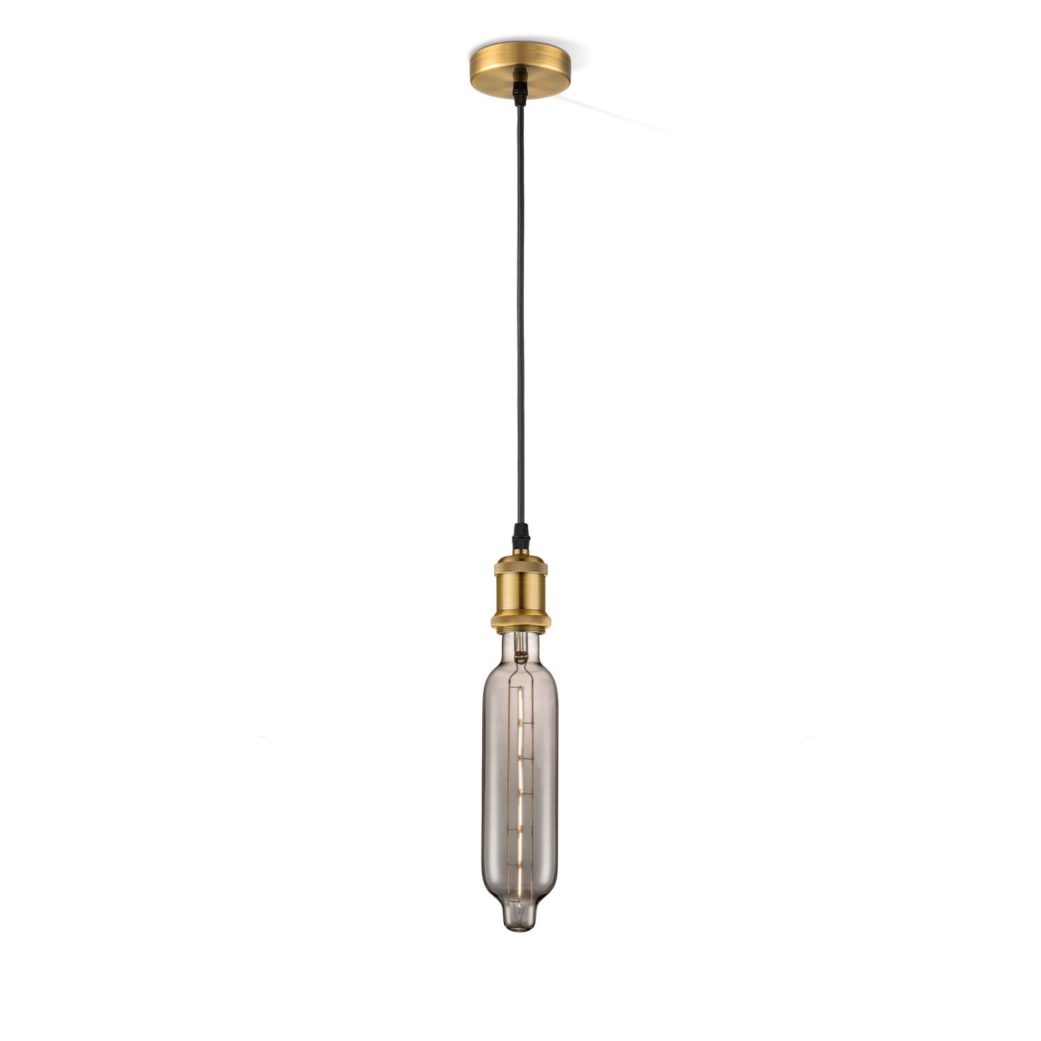 Vintage Tube Hanglamp in Brons & Smoke – Tijdloze Elegantie voor jouw Interieur