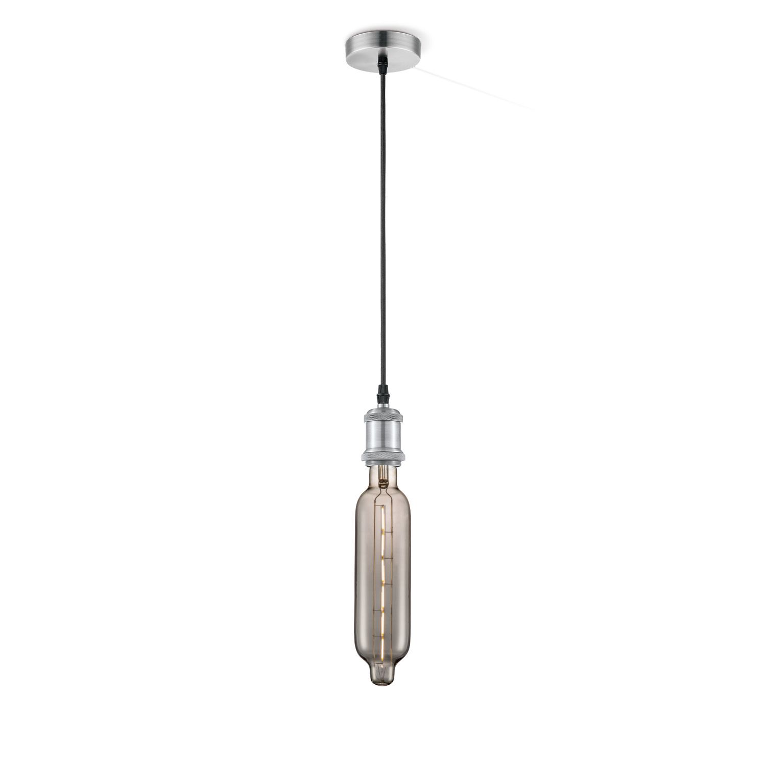 Vintage Tube Hanglamp Mat Staal Smoke – Industrieel Design voor elke Woonstijl