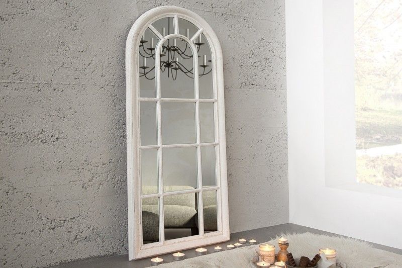 Vintage wandspiegel CASTILLO 140 cm – Romantisch crèmekleurig shabby‑chic kunstwerk