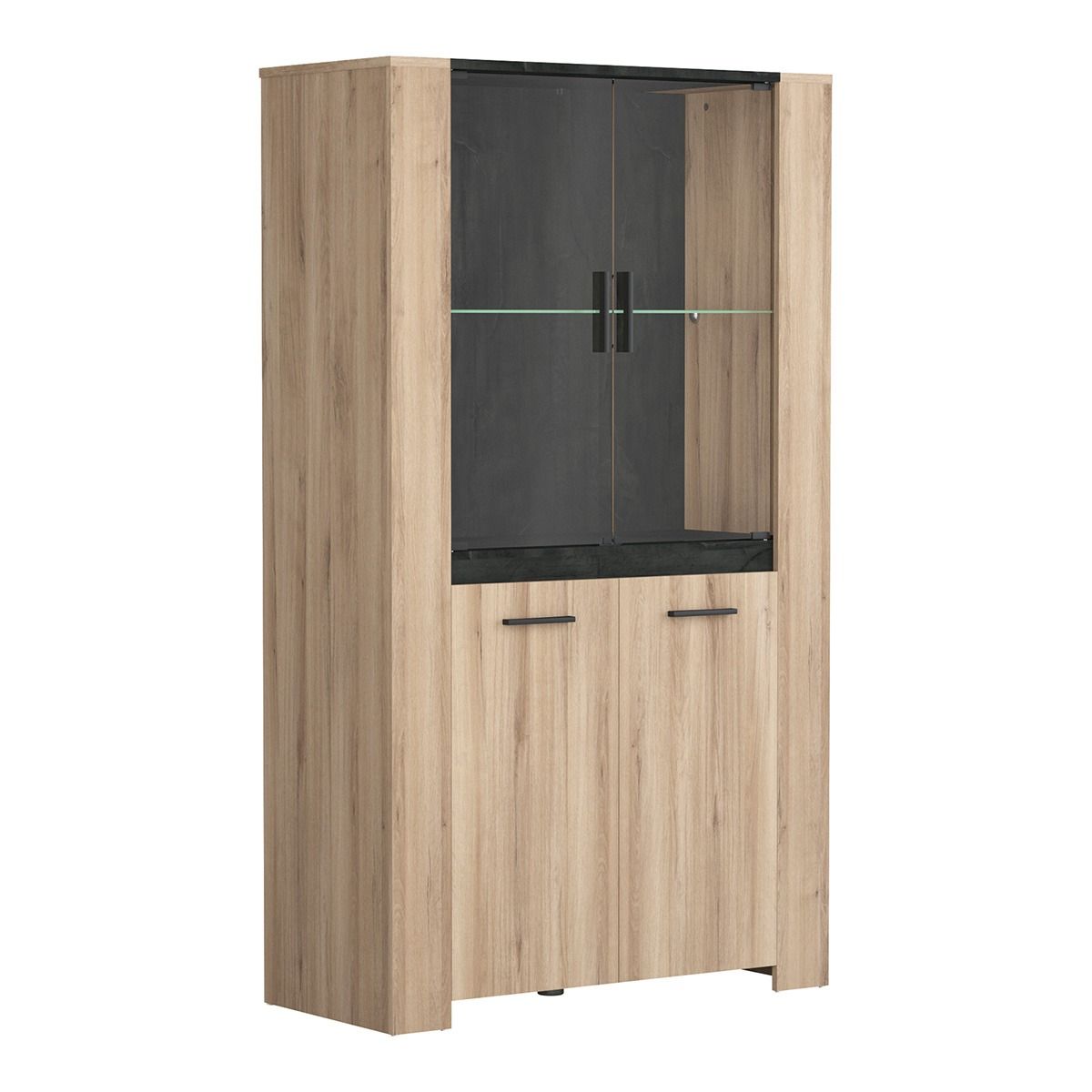 Vitrinekast Sheffield 100 x 175 cm – Industriële stijl in Kronberg eiken
