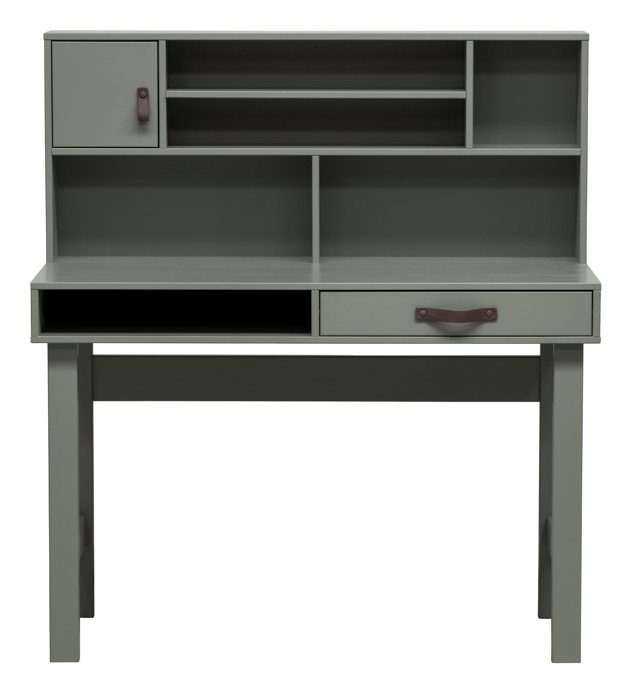 vtwonen Bureau Stage 122 × 110 cm – Groene, Stoere werkplek met slimme opbergruimte