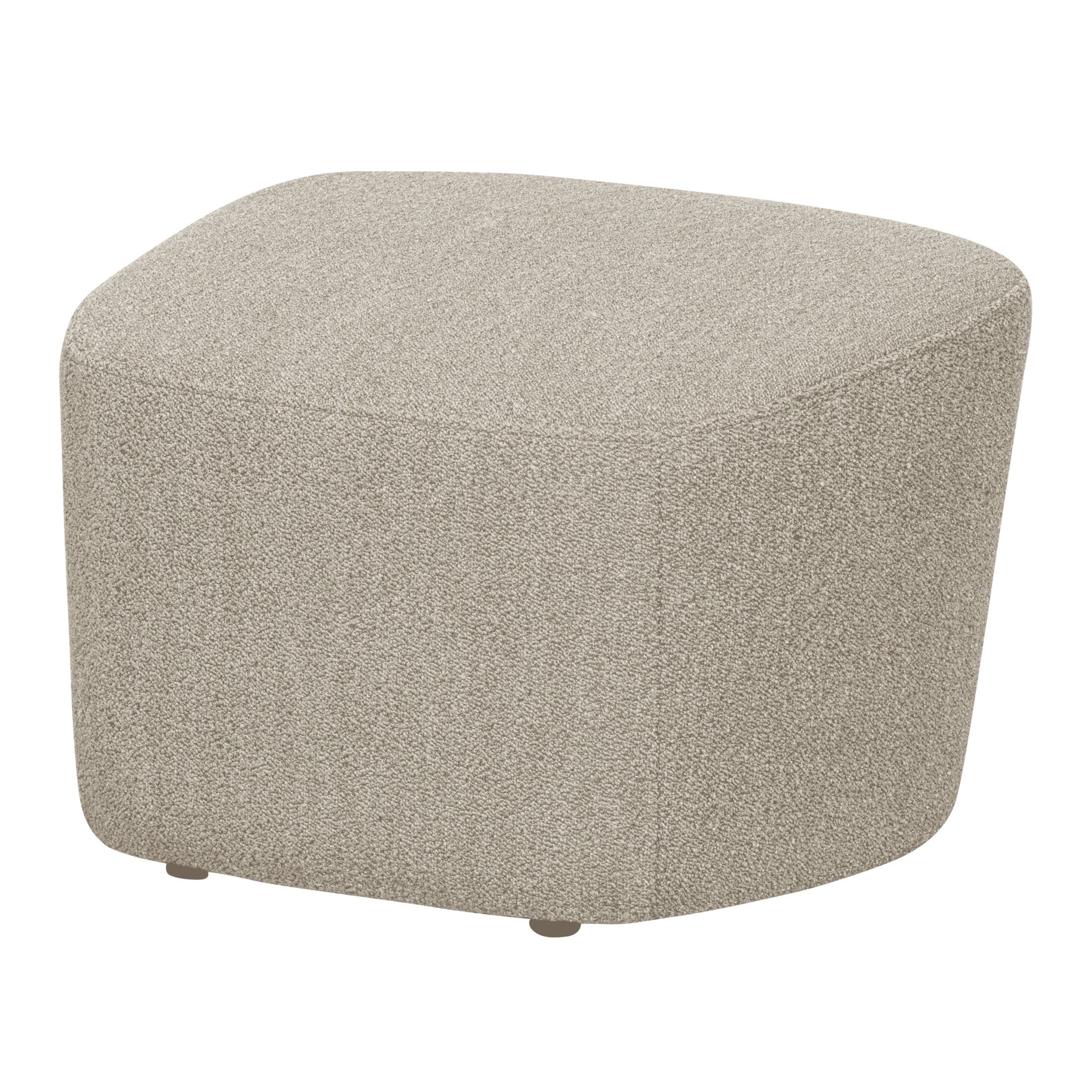 vtwonen Hocker Lofty Bouclé – Warme, ronde zitplek in Naturel