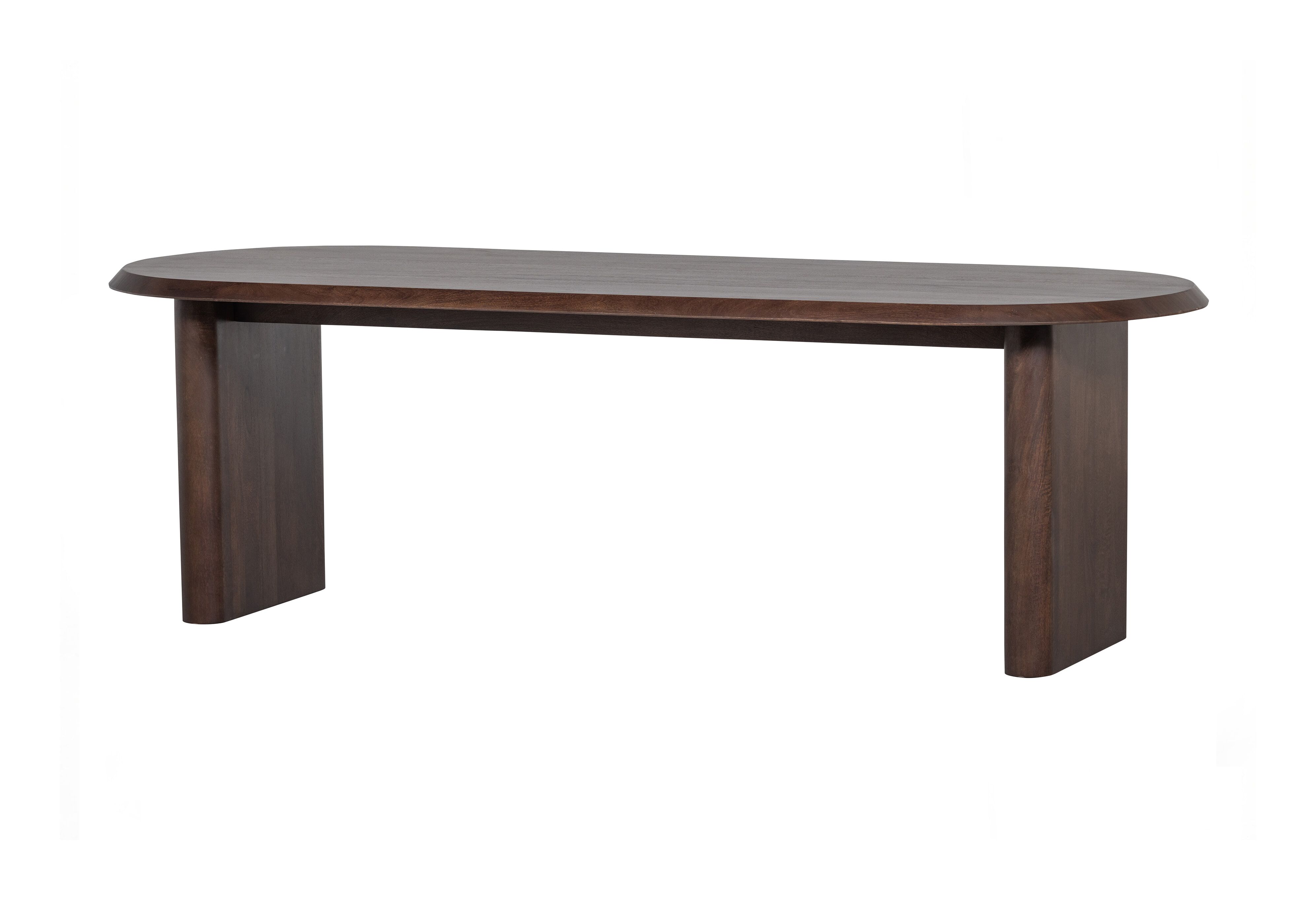 vtwonen Ovale Eettafel Ellips – Mangohout in walnoot, 240 × 90 cm