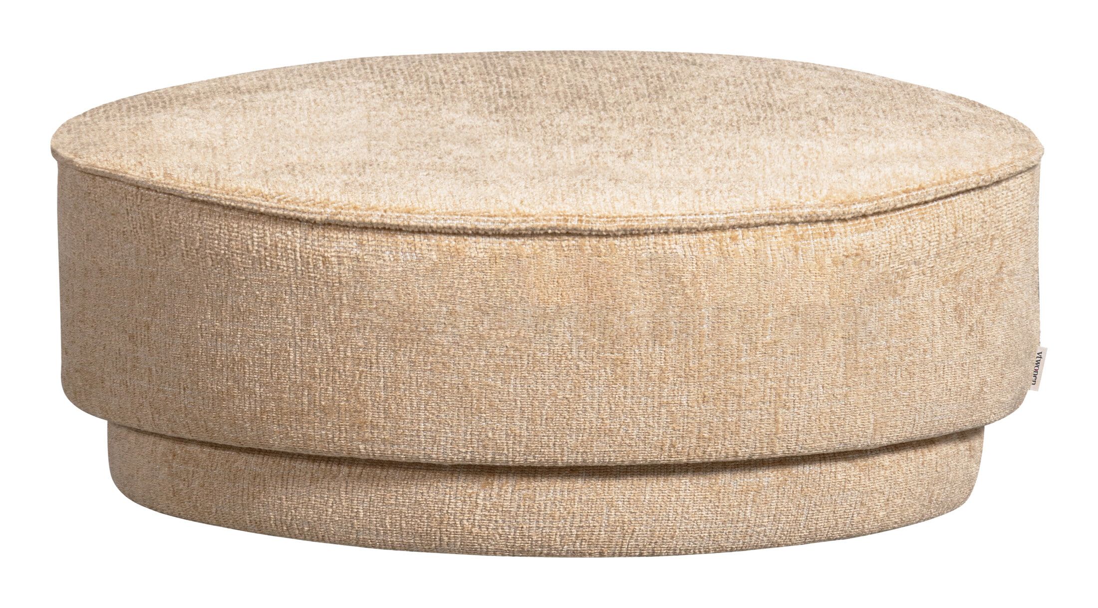 vtwonen Pearl Chenille Poef – royale comfort in naturel