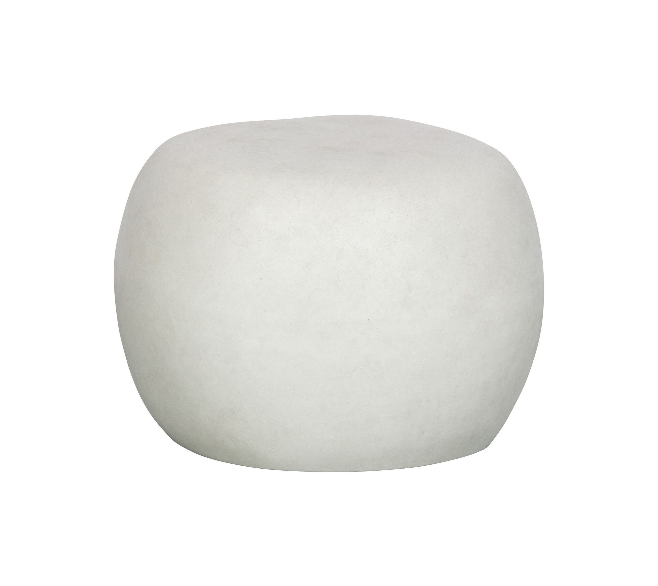 vTwonen Pebble Bijzettafel – Organische Betonlook, Wit & Rond 50 cm