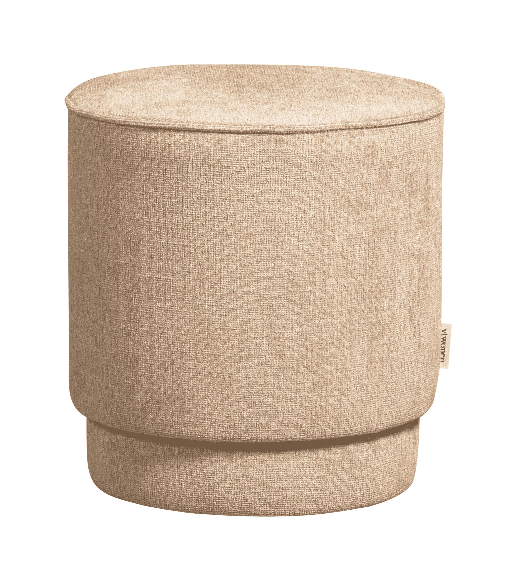 vTwonen Poef Pearl Chenille 40 cm – Natuurlijke Luxe voor Iedere Kamer