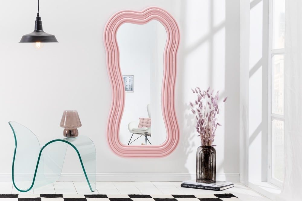 Wandspiegel Alice II – Elegante roze reflectie van 100 cm