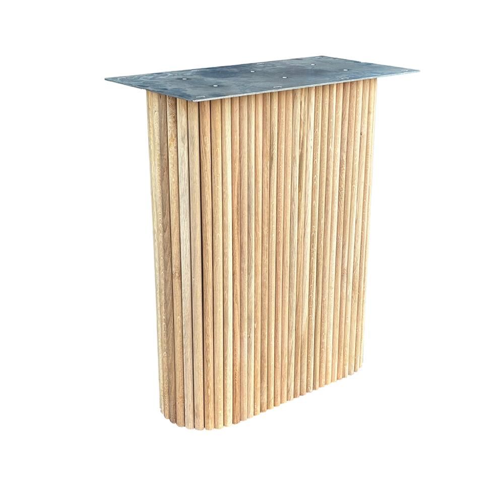 Wang eiken meubelpoten – 2 stevige ribbelpoten, 55 × 20 cm, 73,5 cm hoog