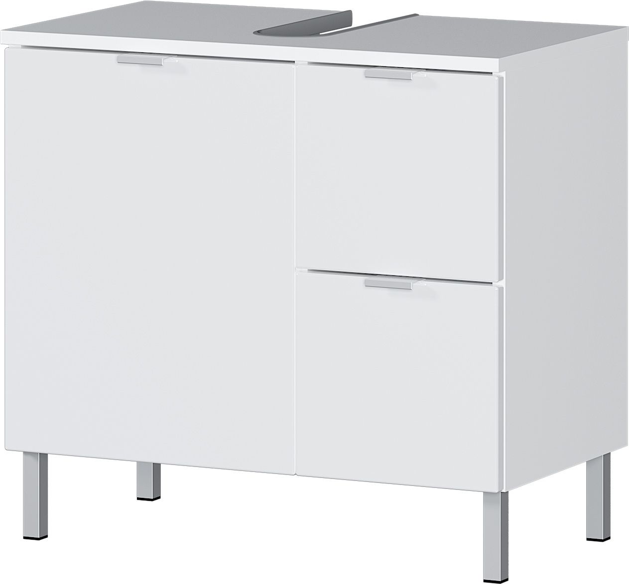 Wastafelonderkast Bruno M – Strakke witte badkameroplossing van 60 cm