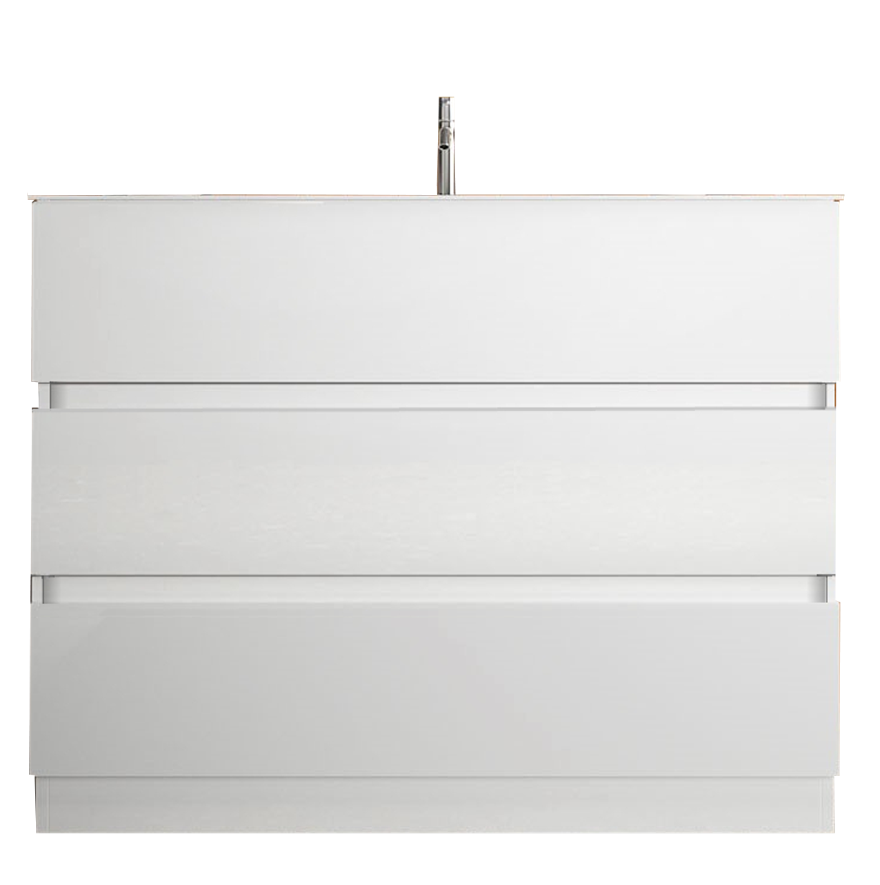 Wastafelonderkast START – Hoogglans wit 122 cm met waskom en lades