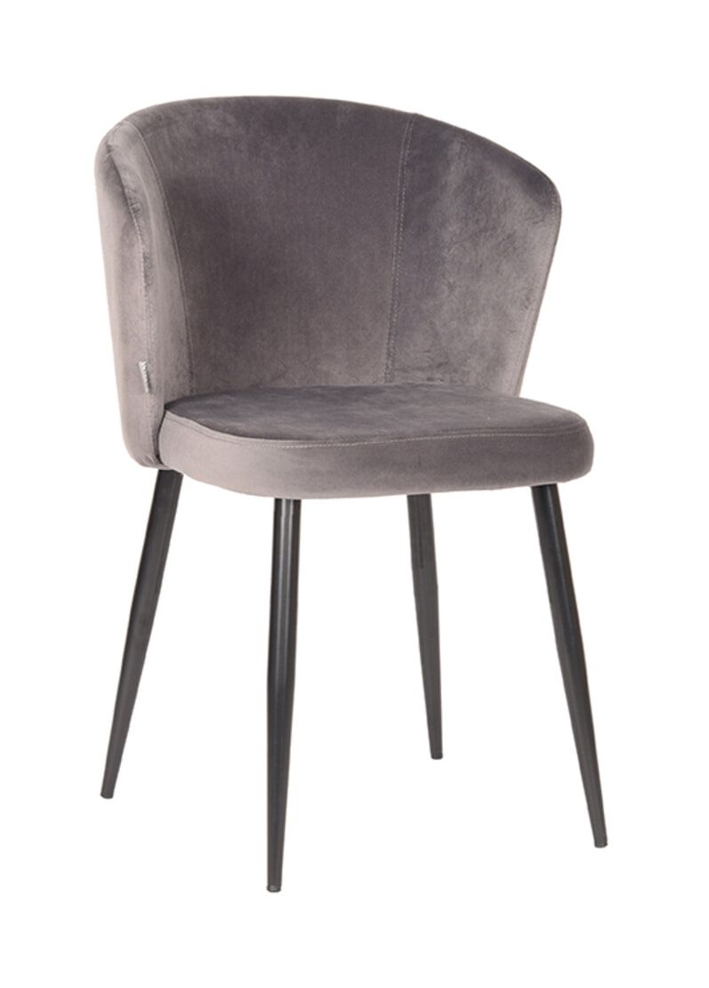Wave Velvet eetkamerstoel van LABEL51 – luxe comfort in stijlvol grijs