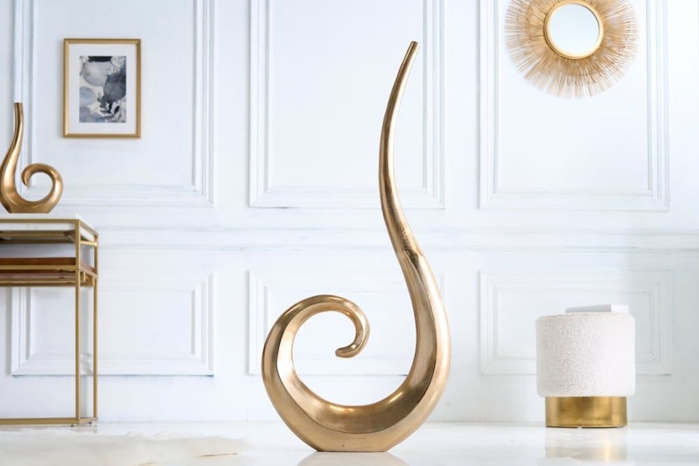 WAVE XL Gouden Aluminium Vaas – Moderne Bloemenpracht van Invicta Interior