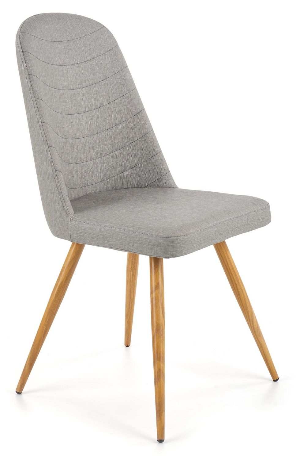 Widy eetkamerstoel – modern comfort in grijs en honing eiken