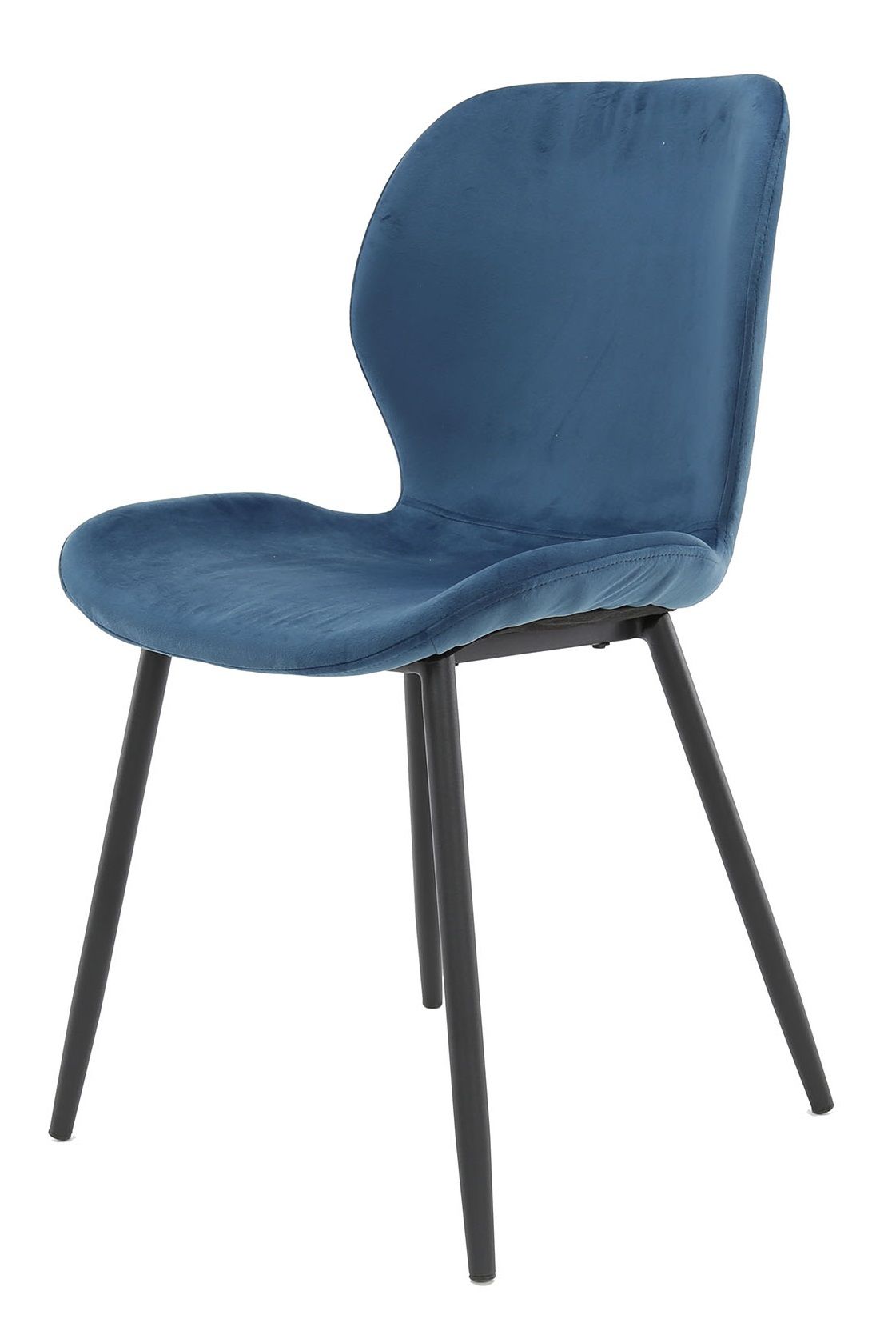 Wilson eetkamerstoel – stijlvolle blauwe velvet met metalen frame