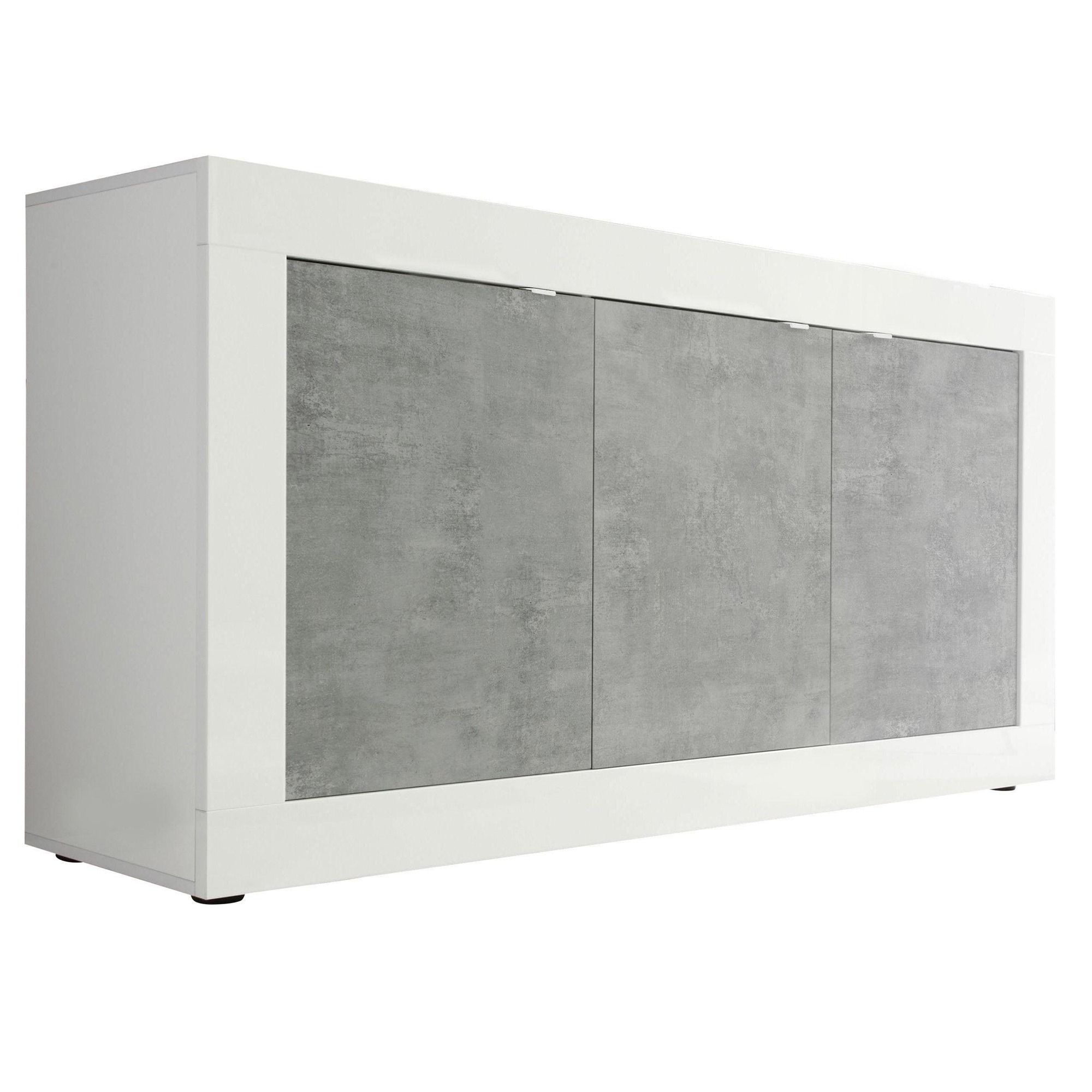 Wit dressoir 160 cm met betonlook – Modern opbergen van Pesaro Mobilia
