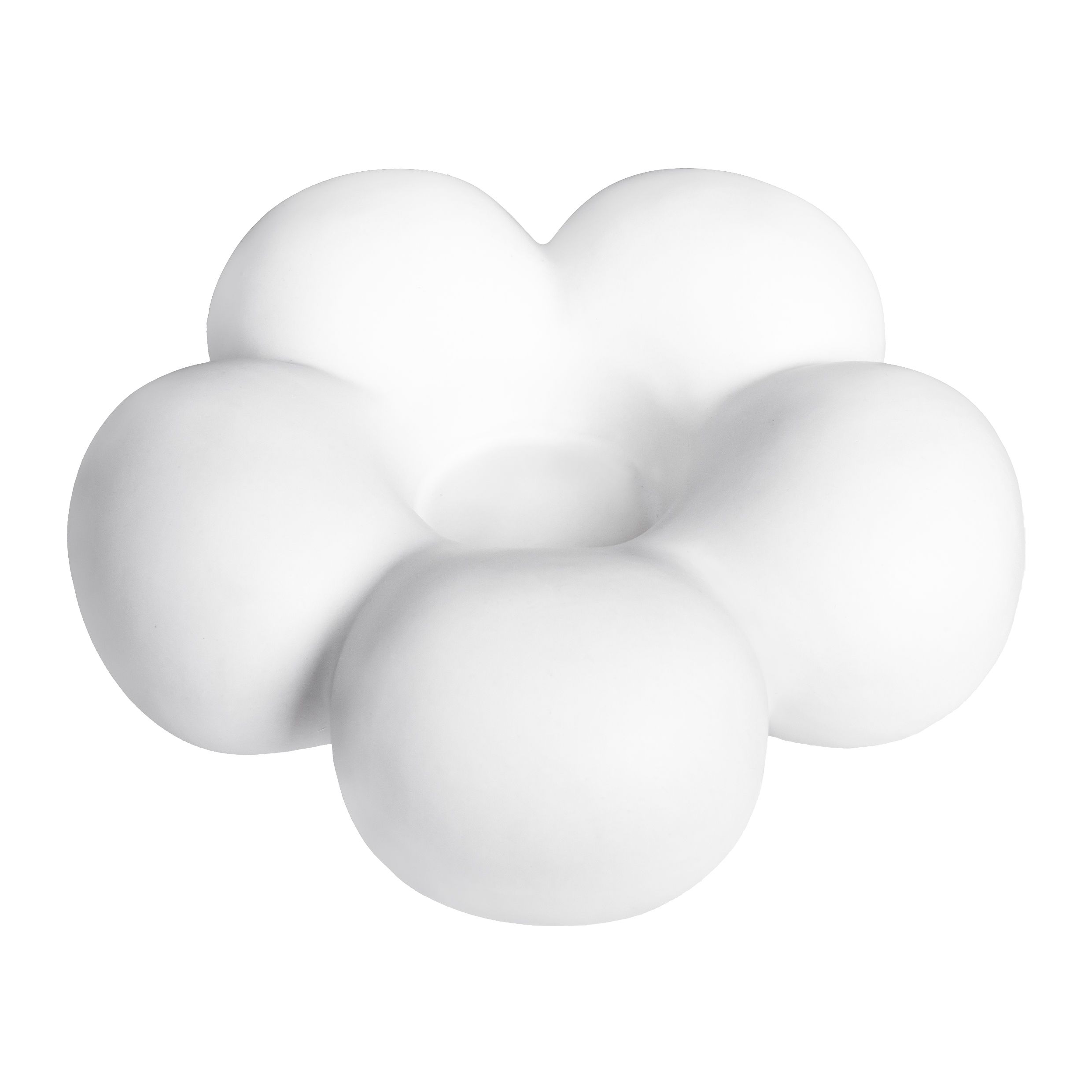 Witte Bloemvormige Keramische Kandelaar – QUVIO, Ø 14 cm