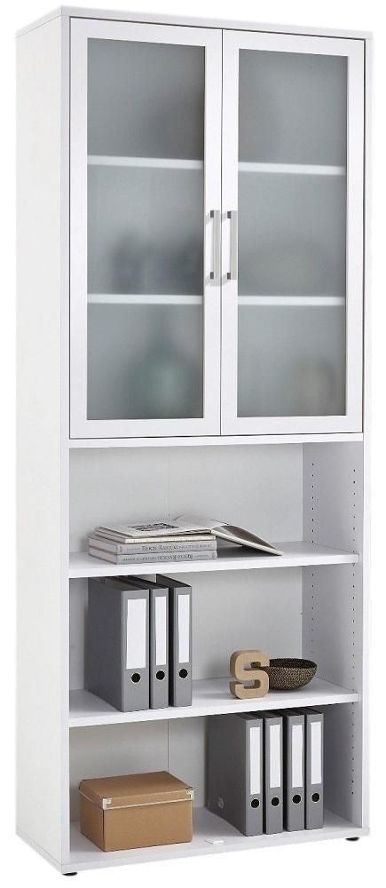 Witte Boekenkast Calvia 12 – Ruime Opbergoplossing van 222 cm Hoog