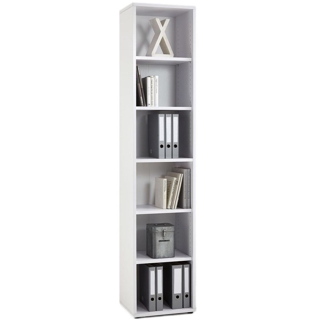 Witte Boekenkast Calvia Large – 47×222 cm, strak en functioneel