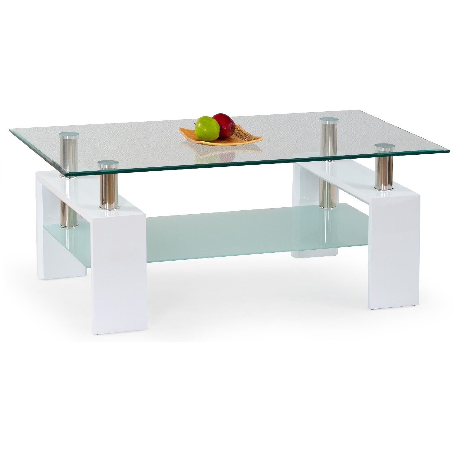 Witte Glazen Salontafel Diana – Moderne Elegantie van 110 cm