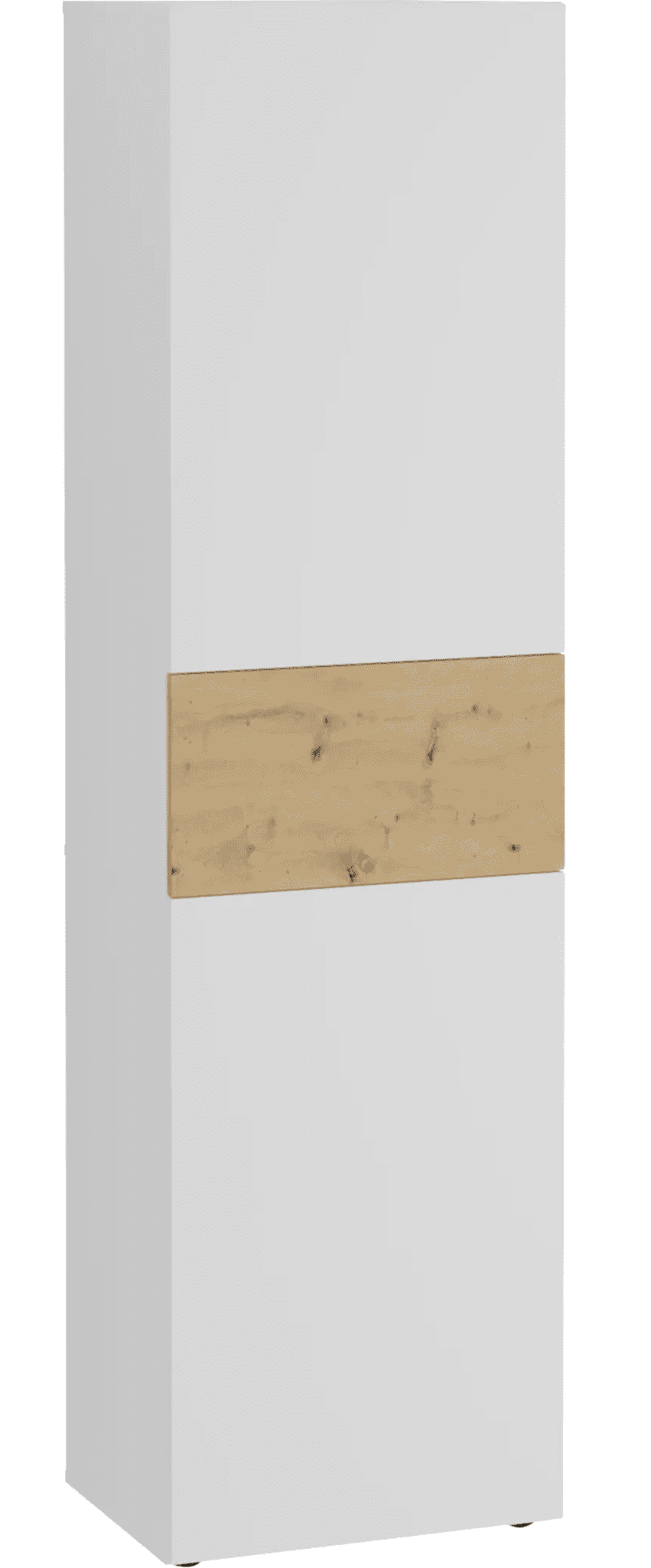 Witte Halkast Belm 199 cm – Strakke Opbergkast met Eikenaccent