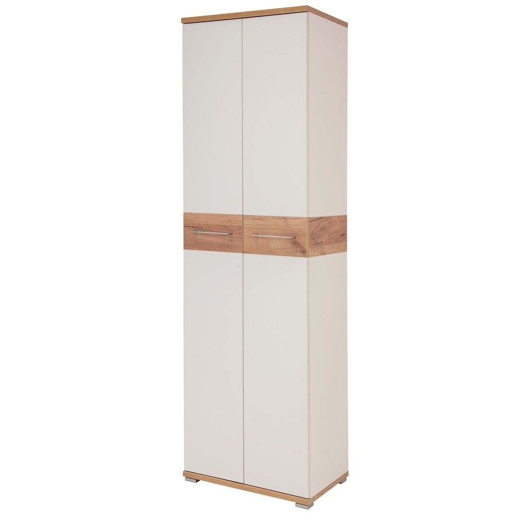 Witte kledingkast Topix 199 cm – Strakke opbergoplossing met Navarra eiken