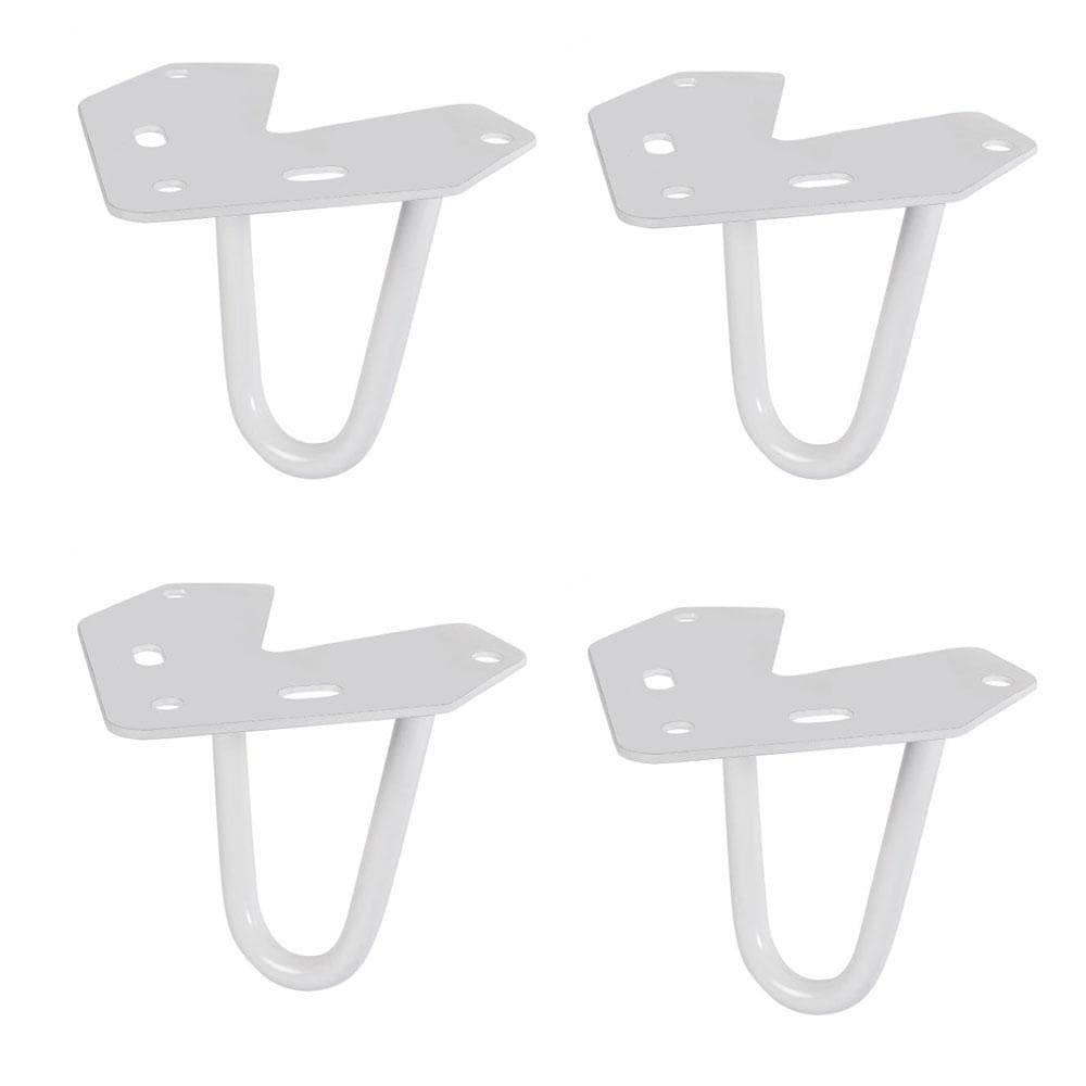 Witte massief stalen hairpin poten – set van 4 x 10 cm