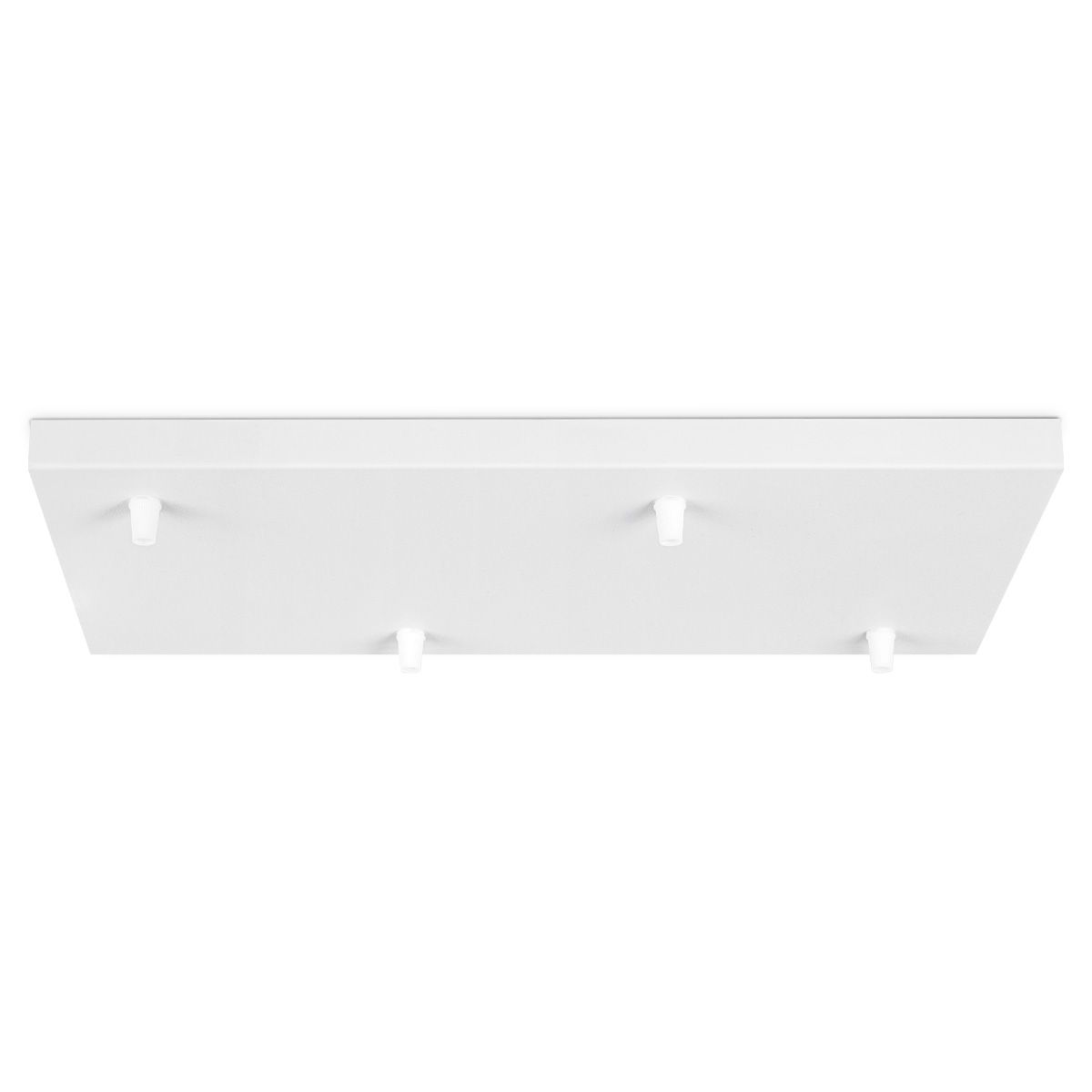 Witte metalen plafondkap met 4 stopcontacten – 25 × 47 cm